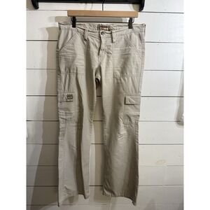 Y2K Bongo G.I. Jean Khaki Cargo Pants Size 11 100% Cotton Wide Leg Low Rise